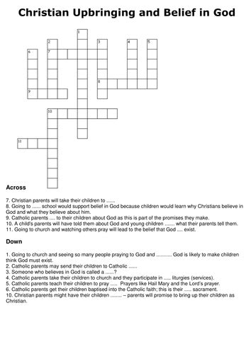 There are related clues (shown below). . Certain belief in god crossword